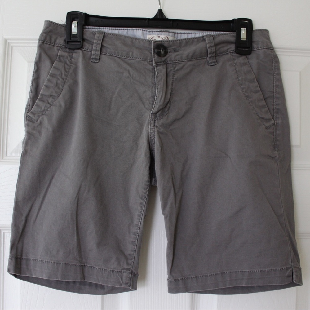 SO | Gray Flat Front Bermuda Shorts